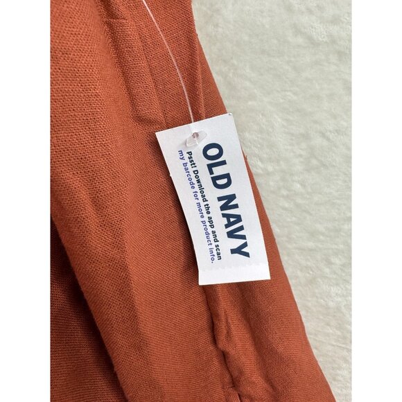 Old Navy Women's Linen-Blend Mini Shift Dress in Gingerspice Size Medium NWT - Picture 4 of 10